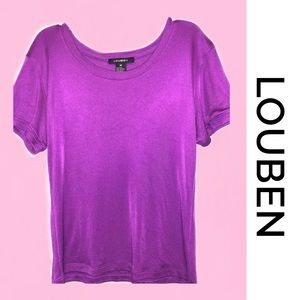 LOUBEN Silk Purple Crew T-Shirt Medium